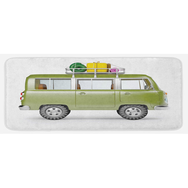 East Urban Home Happy Camper Kitchen Mat Wayfair